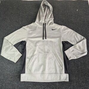 Nike Therma-FIT Pullover Hoodie Sweatshirt Athletic Training Gray‎ Black S